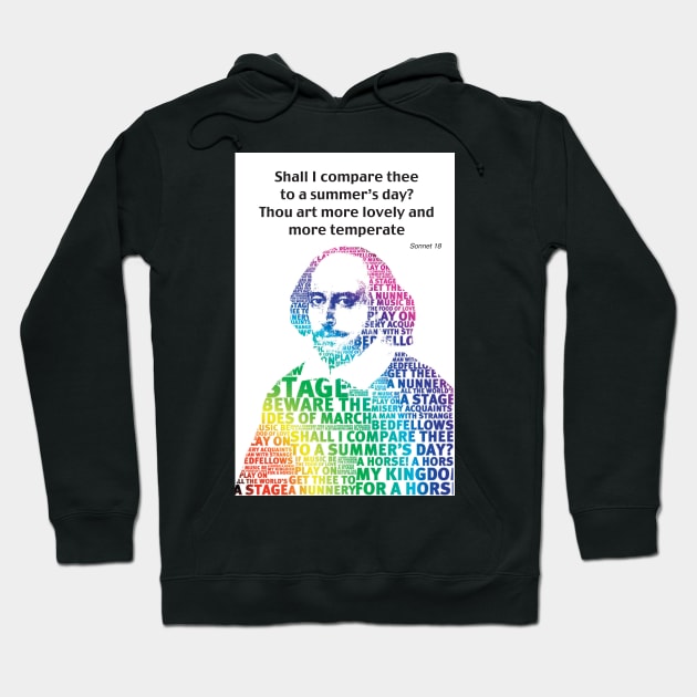 Rainbow Shakespeare Shall I Compare Thee Hoodie by DJVYEATES